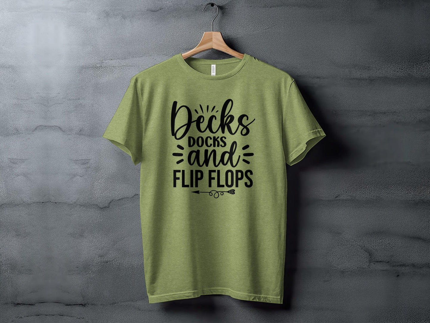 Decks Docks And Flip Flops Arrow Summer Funny T-Shirt T-Shirt - Outdoor & Adventure Collection - Mile Marker 16 Gear by Cloud 16 Clothing Co.
