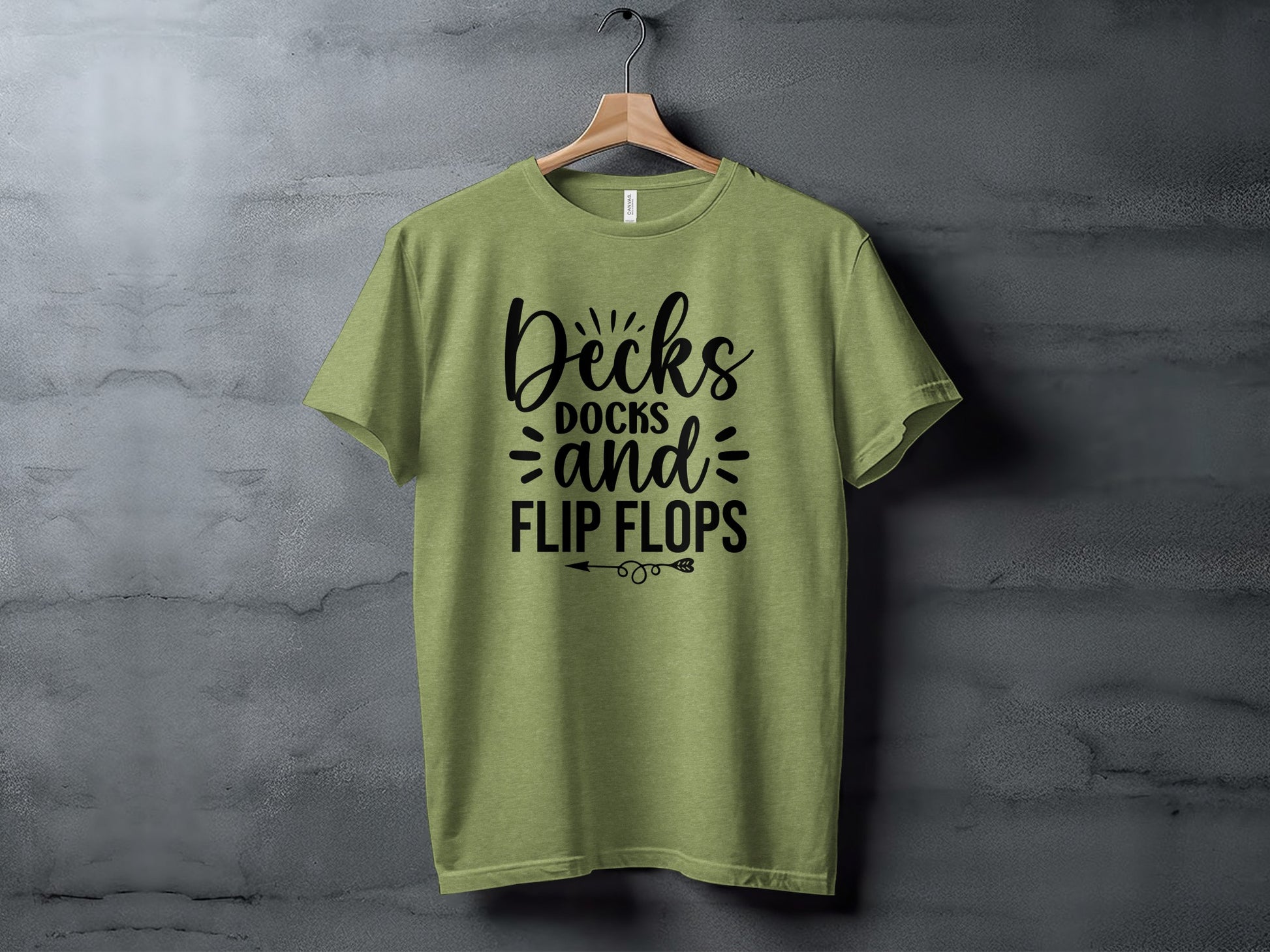 Decks Docks And Flip Flops Arrow Summer Funny T-Shirt T-Shirt - Outdoor & Adventure Collection - Mile Marker 16 Gear by Cloud 16 Clothing Co.