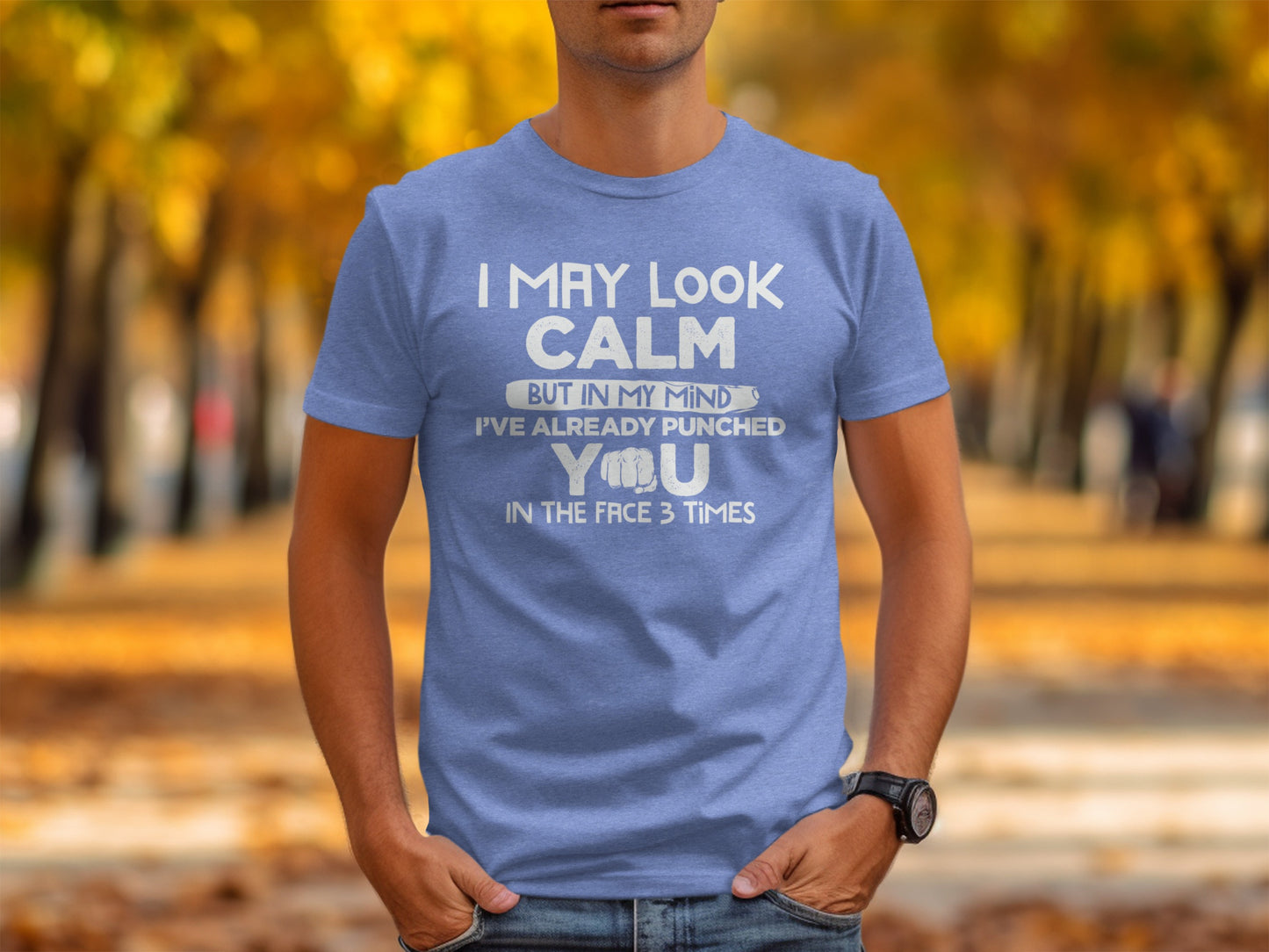 I May Look Calm Already Punched You Funny T-Shirt