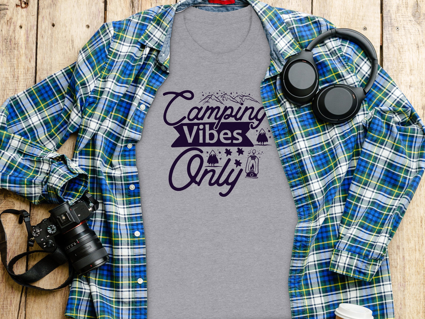 Camping Vibes Only Graphic Adventure Outdoor T-Shirt T-Shirt - Outdoor & Adventure Collection - Mile Marker 16 Gear by Cloud 16 Clothing Co.