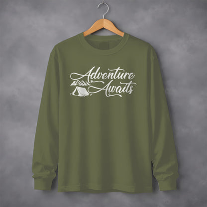 Adventure Awaits Green Long Sleeve Shirt