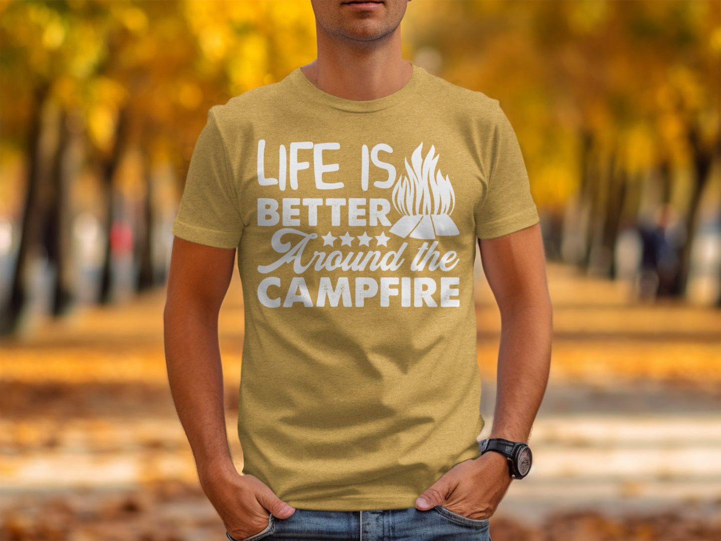 Life Is Better Around The Campfire Graphic Print T-Shirt T-Shirt - Outdoor & Adventure Collection - Mile Marker 16 Gear by Cloud 16 Clothing Co.