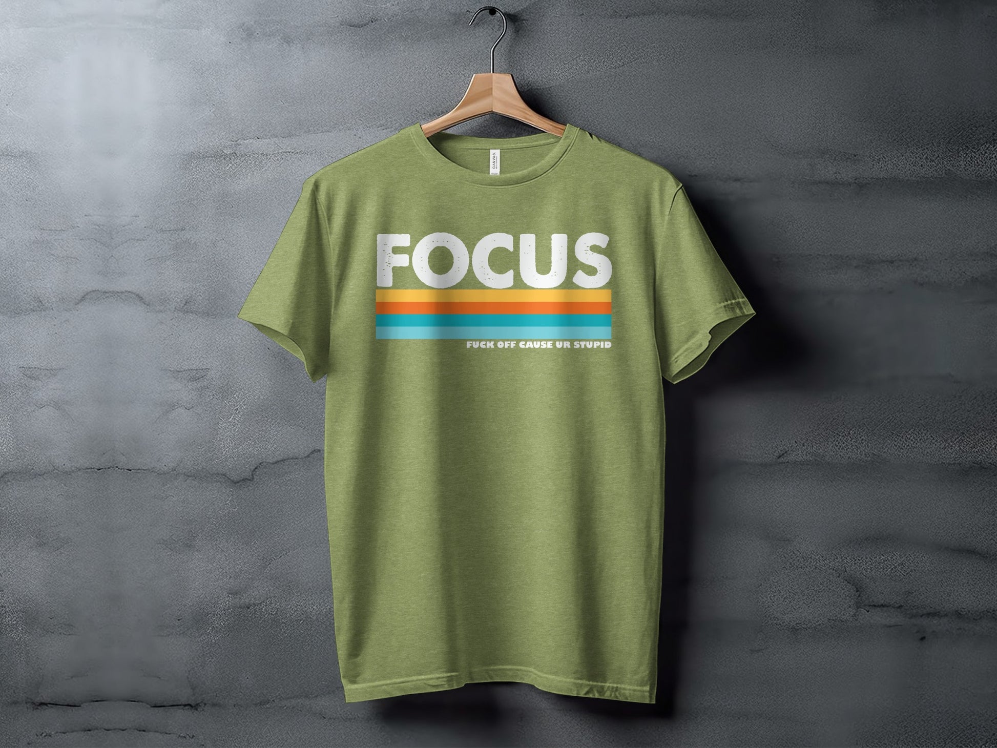 Focus Graphic Motivational Green T-Shirt