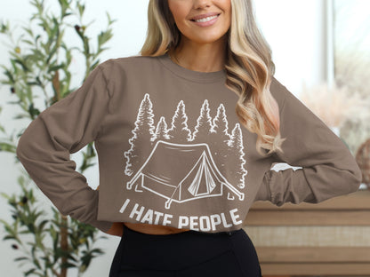 I Hate People Camping Tent Long Sleeve Shirt