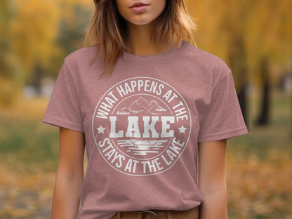 What Happens At The Lake Stays At The Lake Graphic T-Shirt T-Shirt - Outdoor & Adventure Collection - Mile Marker 16 Gear by Cloud 16 Clothing Co.
