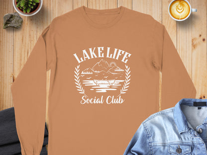 Lake Life Social Club Long Sleeve Shirt for Outdoor Fans
