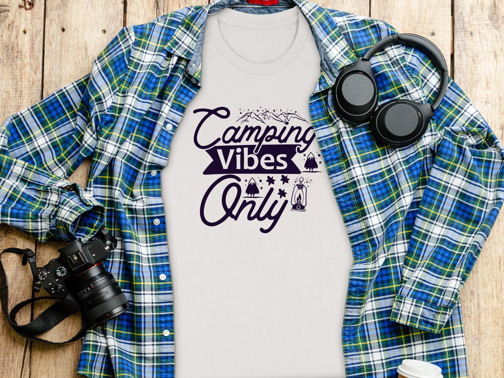Camping Vibes Only Graphic Adventure Outdoor T-Shirt T-Shirt - Outdoor & Adventure Collection - Mile Marker 16 Gear by Cloud 16 Clothing Co.