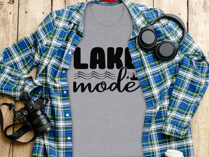 Lake Mode With Fishing Design Graphic Great Outdoors T-Shirt T-Shirt - Outdoor & Adventure Collection - Mile Marker 16 Gear by Cloud 16 Clothing Co.