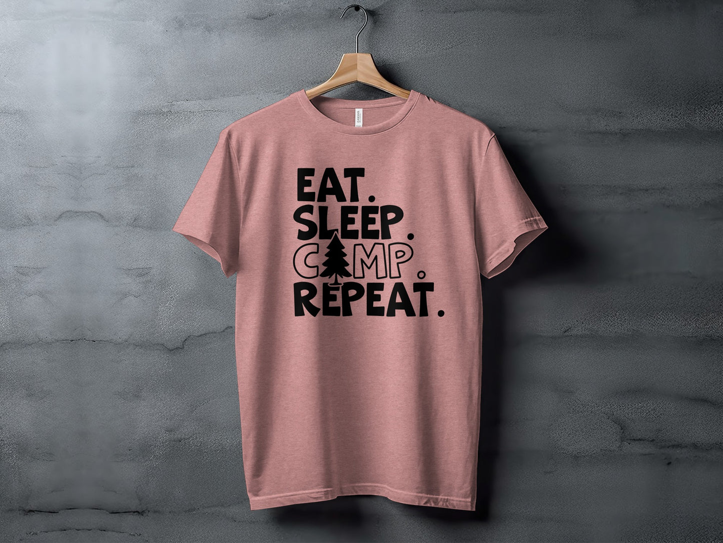 Eat Sleep Camp Repeat With Pine Tree Graphic T-Shirt T-Shirt - Outdoor & Adventure Collection - Mile Marker 16 Gear by Cloud 16 Clothing Co.
