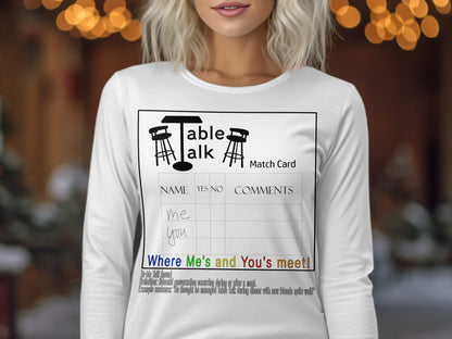 Table Talk Match Card Where Me's and You's Meet Product