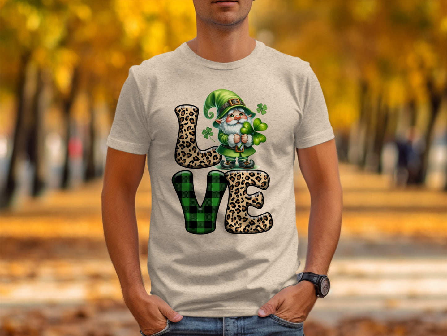 Love St. Patrick's Day Gnome Print T-Shirt