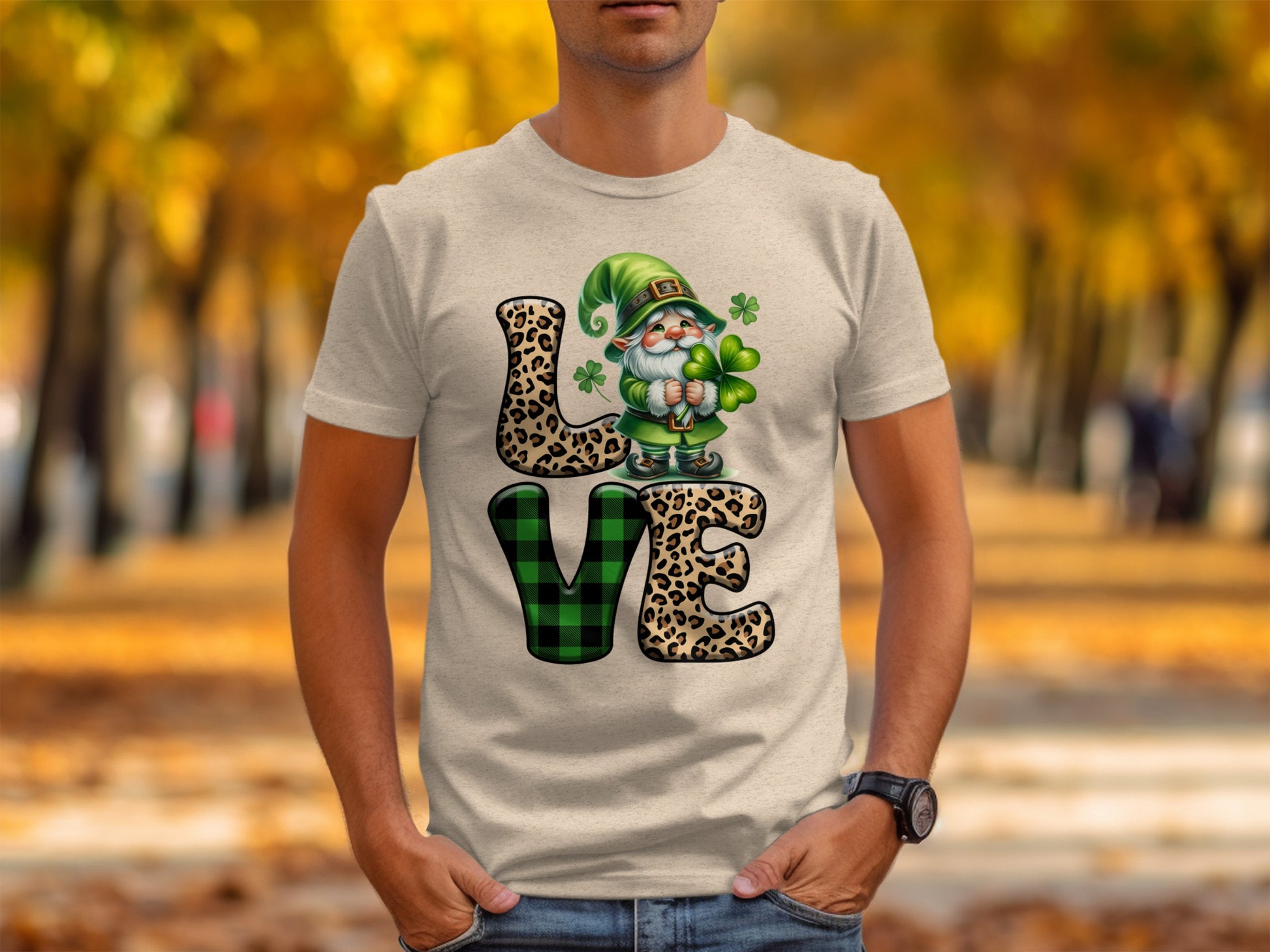 Love St. Patrick's Day Gnome Print T-Shirt