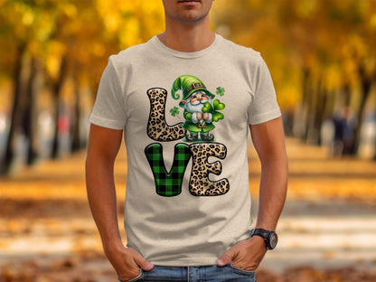 Love St. Patrick's Day Gnome Print T-Shirt