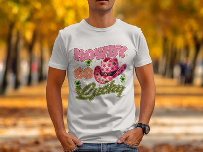 Howdy Go Lucky Floral Hat Graphic T-Shirt