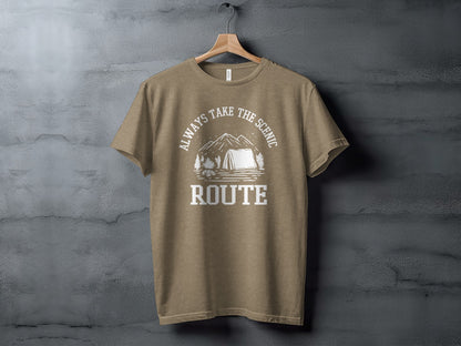 Always Take The Scenic Route Camping Adventure T-Shirt T-Shirt - Outdoor & Adventure Collection - Mile Marker 16 Gear by Cloud 16 Clothing Co.