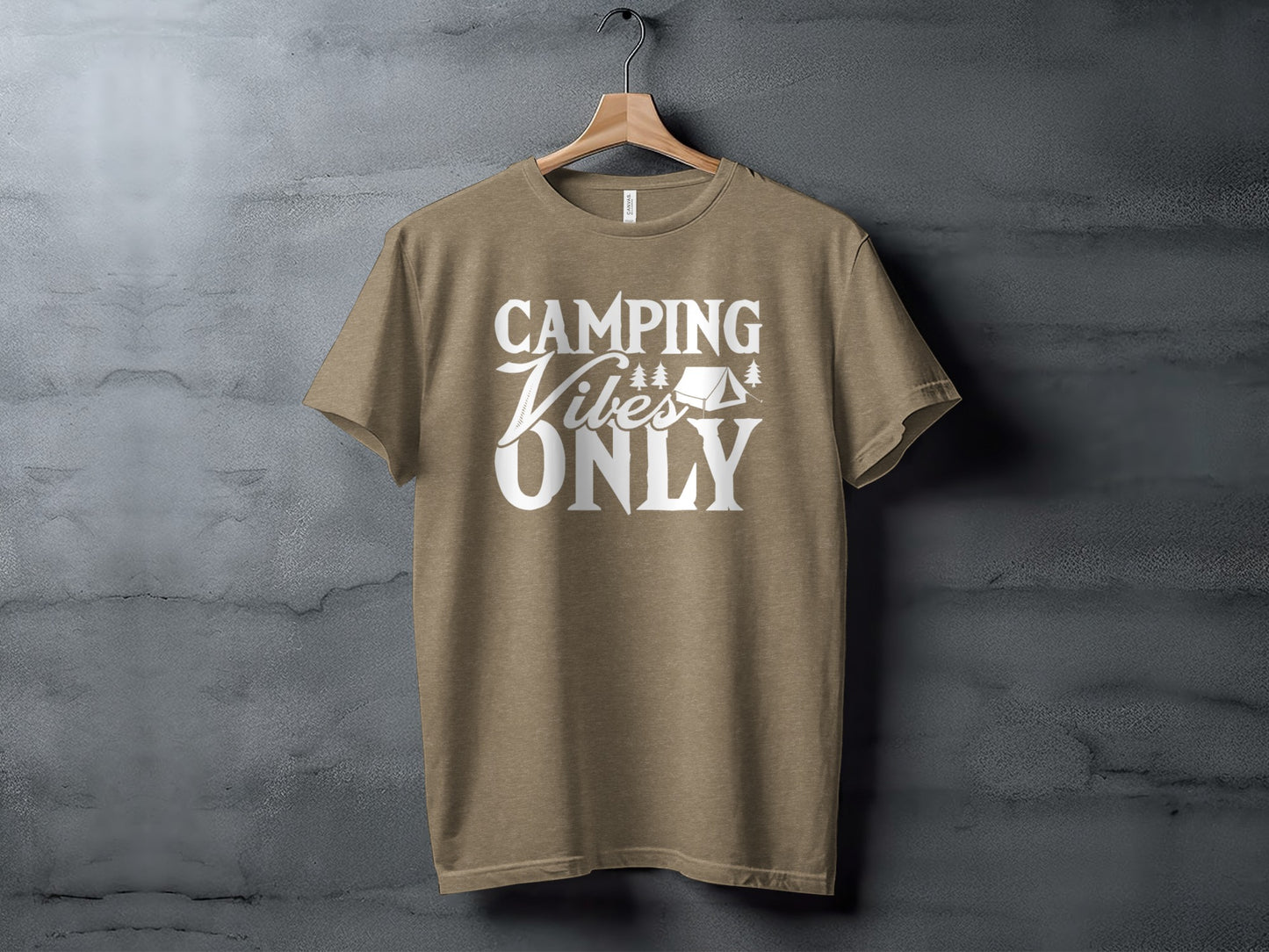 Camping Vibes Only With Tent Graphic Camping T-Shirt T-Shirt - Outdoor & Adventure Collection - Mile Marker 16 Gear by Cloud 16 Clothing Co.
