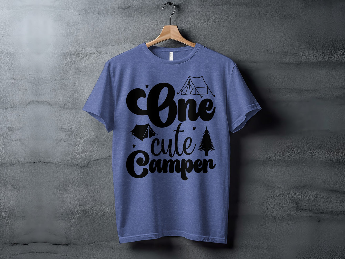 One Cute Camper Tent and Pine Tree Camping Design T-Shirt T-Shirt - Outdoor & Adventure Collection - Mile Marker 16 Gear by Cloud 16 Clothing Co.