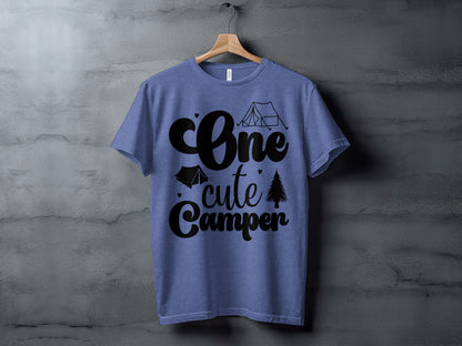 One Cute Camper Tent and Pine Tree Camping Design T-Shirt T-Shirt - Outdoor & Adventure Collection - Mile Marker 16 Gear by Cloud 16 Clothing Co.
