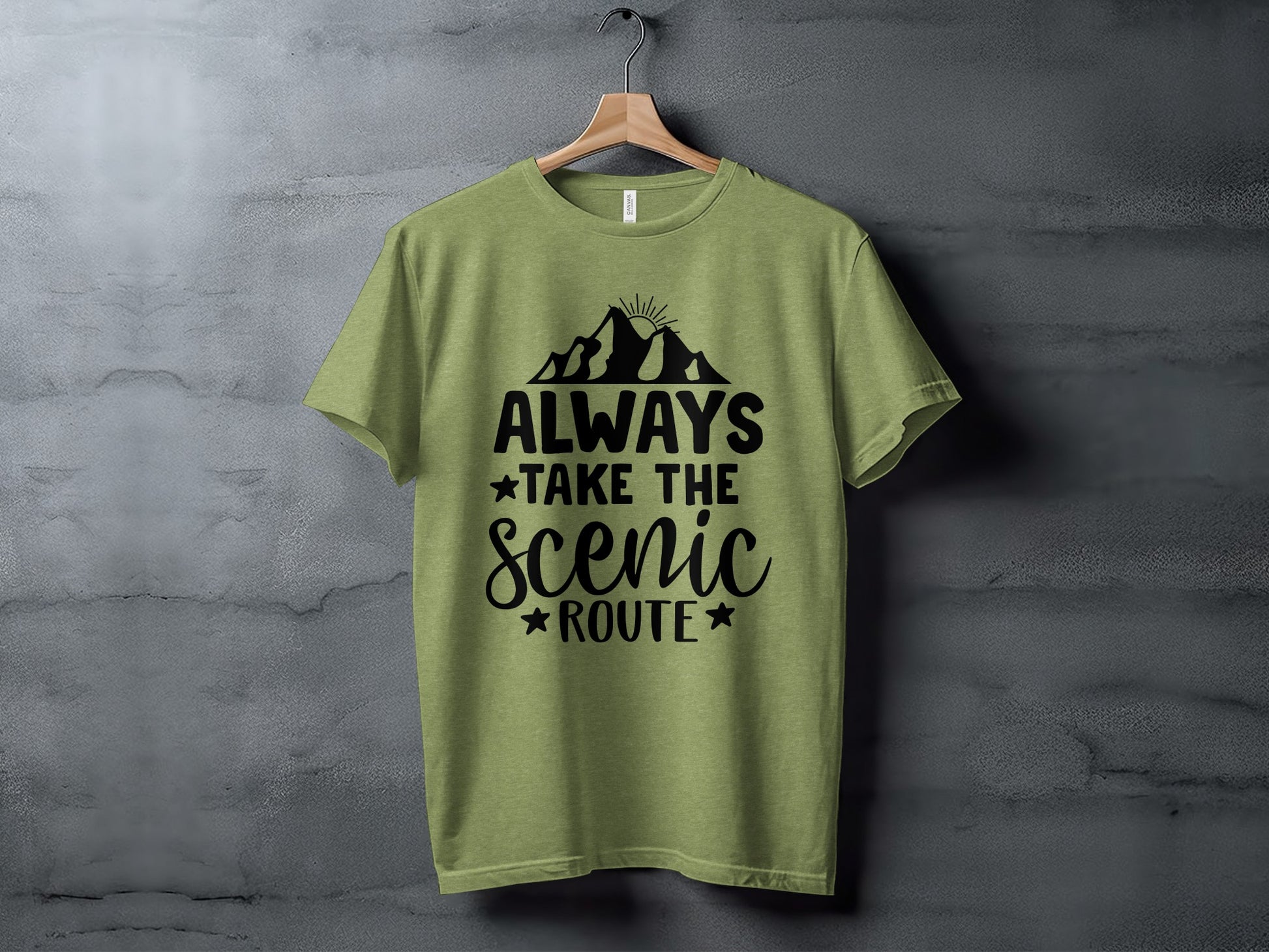 Always Take The Scenic Route With Mountains T-Shirt T-Shirt - Outdoor & Adventure Collection - Mile Marker 16 Gear by Cloud 16 Clothing Co.