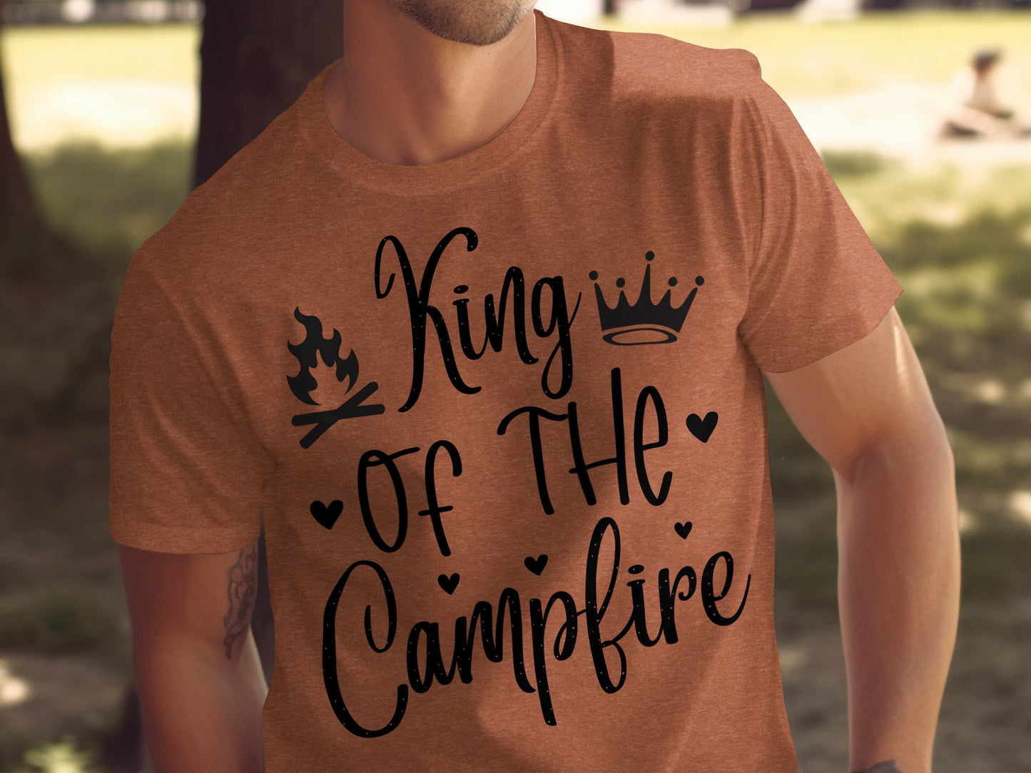 King Of The Campfire With Campfire and Crown T-Shirt T-Shirt - Outdoor & Adventure Collection - Mile Marker 16 Gear by Cloud 16 Clothing Co.