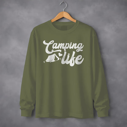 Camping Life Graphic Long Sleeve Shirt