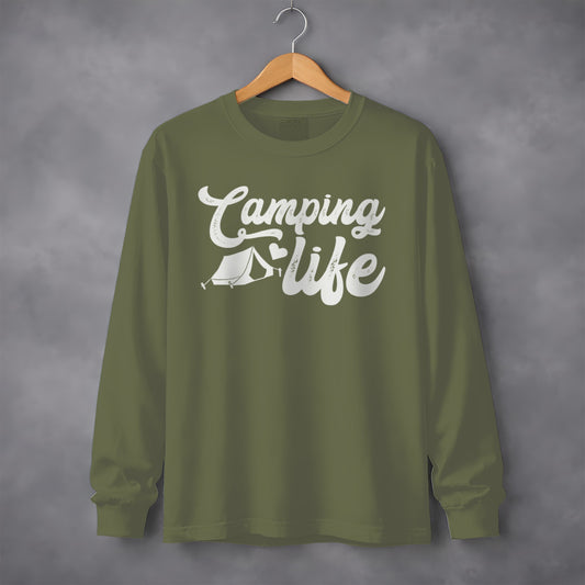 Camping Life Graphic Long Sleeve Shirt