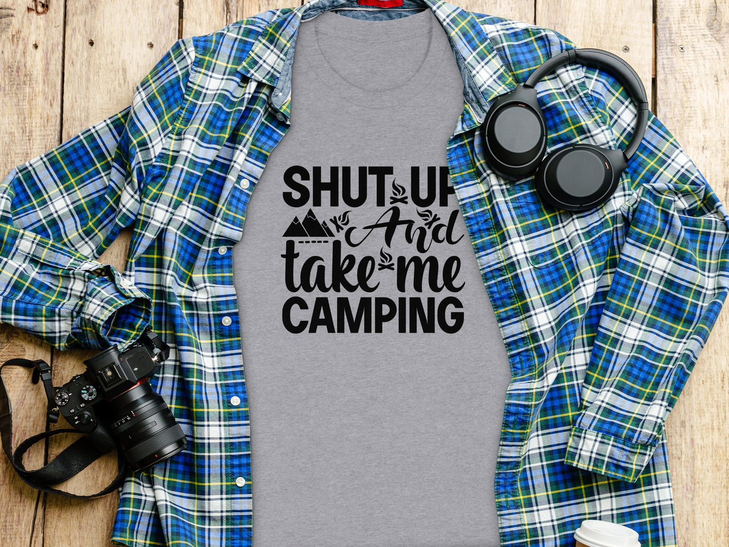Shut Up And Take Me Camping Graphic Design T-Shirt T-Shirt - Outdoor & Adventure Collection - Mile Marker 16 Gear by Cloud 16 Clothing Co.