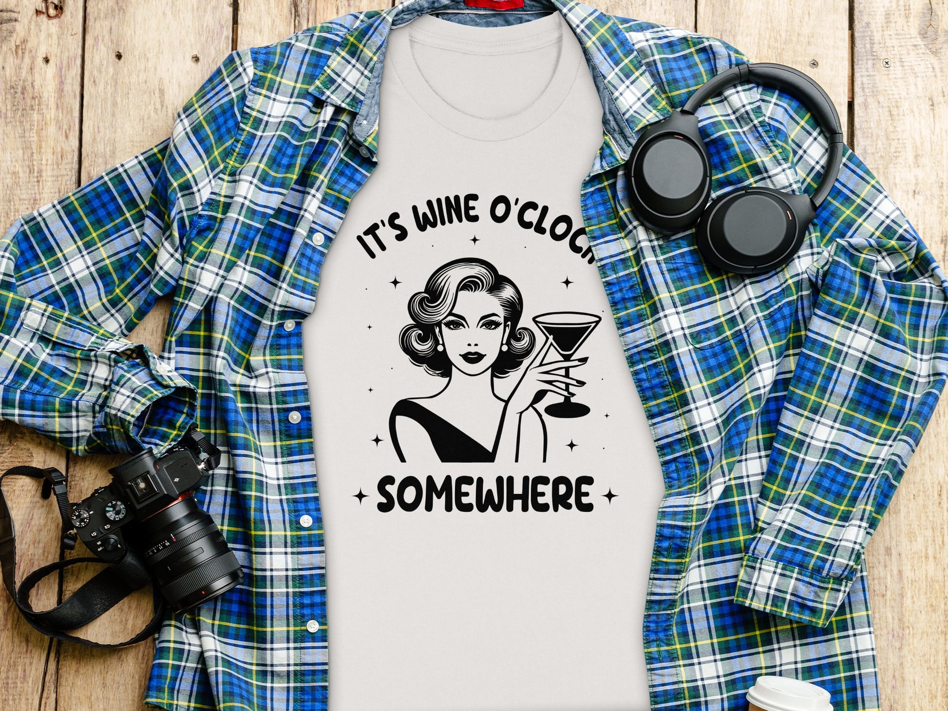 It's Wine O'Clock Somewhere Graphic Tee Shirt