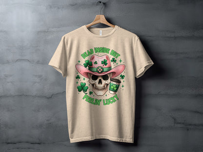 Dead Inside But Feelin' Lucky Skull T-Shirt Product