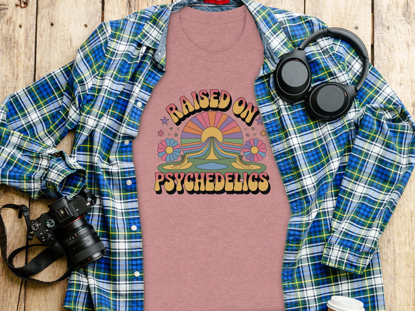 Raised On Psychedelics Graphic T-shirt Design Tee