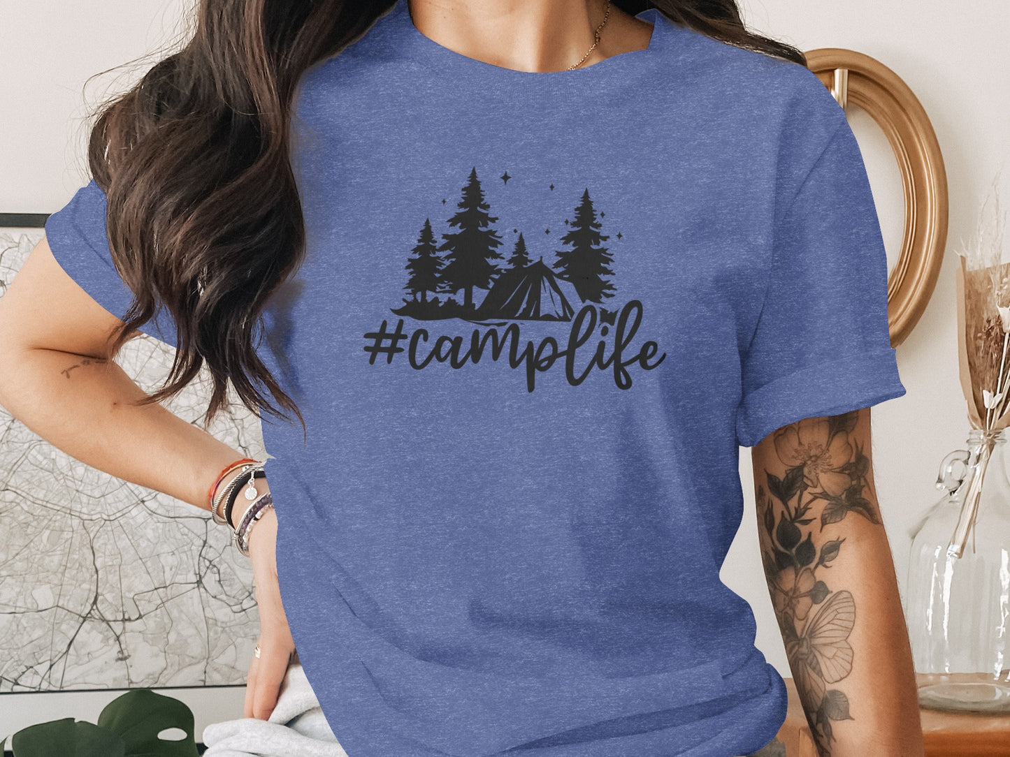 Hashtag Camplife Text Design With Camping Tent T-Shirt T-Shirt - Outdoor & Adventure Collection - Mile Marker 16 Gear by Cloud 16 Clothing Co.