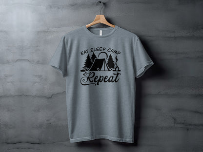 Eat Sleep Camp Repeat Adventure Graphic Camping T-Shirt T-Shirt - Outdoor & Adventure Collection - Mile Marker 16 Gear by Cloud 16 Clothing Co.