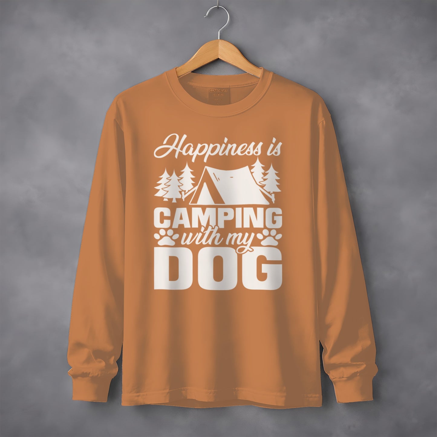 Happiness is Camping with My Dog Long Sleeve Shirt