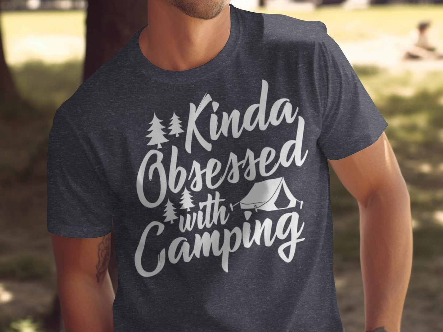 Kinda Obsessed With Camping Graphic Design T-Shirt T-Shirt - Outdoor & Adventure Collection - Mile Marker 16 Gear by Cloud 16 Clothing Co.