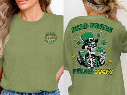 Scrappy Malone's Bar, Unique Design, Other Products, Bar Decor, Irish Theme, Lucky Clover Design, St Patricks Day Gift, Green, Circle T-Shirt - Scrappy Malone's Bar 100-Proof Humor - Cloud 16 Clothing Co.