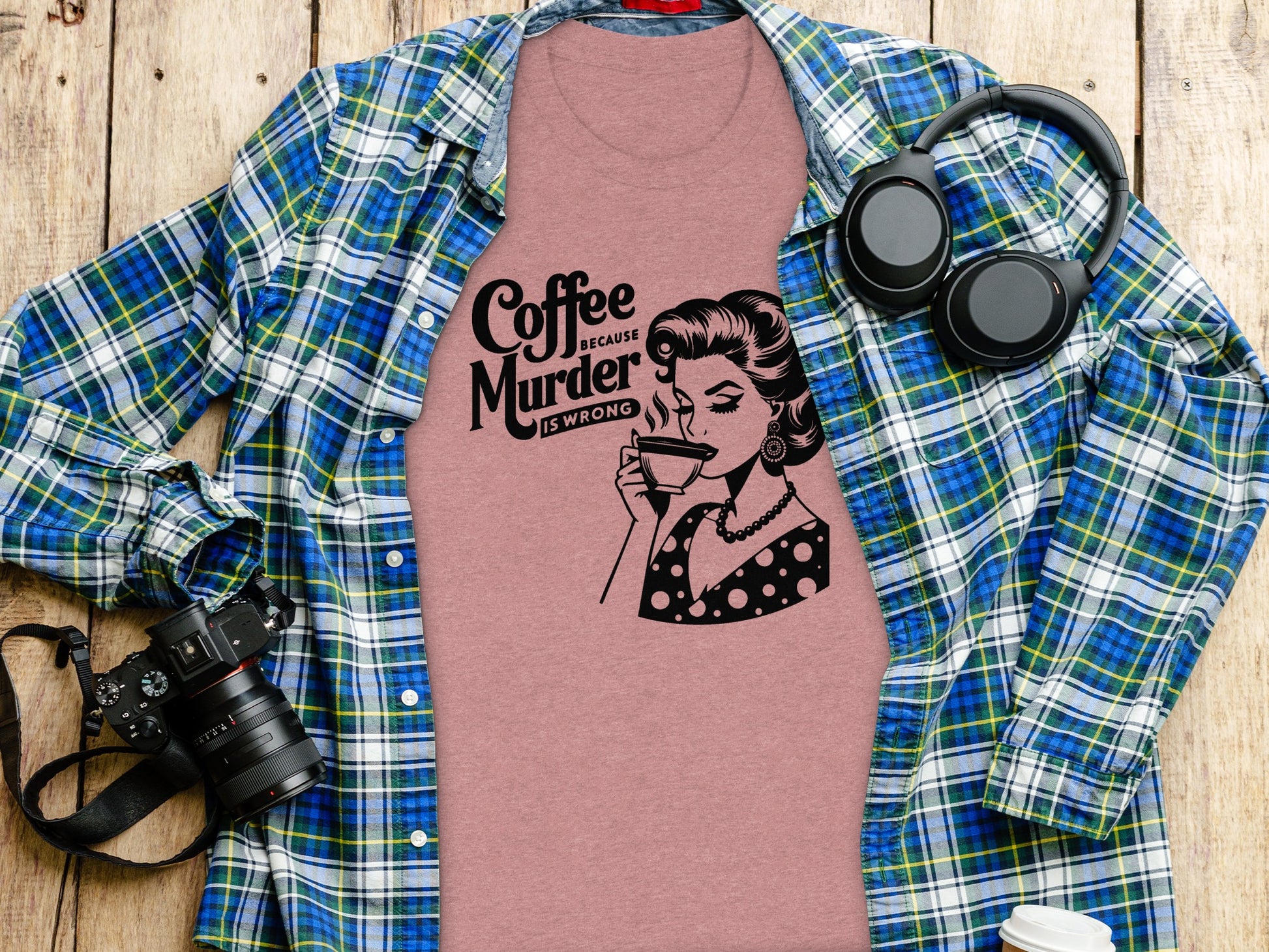 Coffee Because Murder Is Wrong Graphic T-Shirt