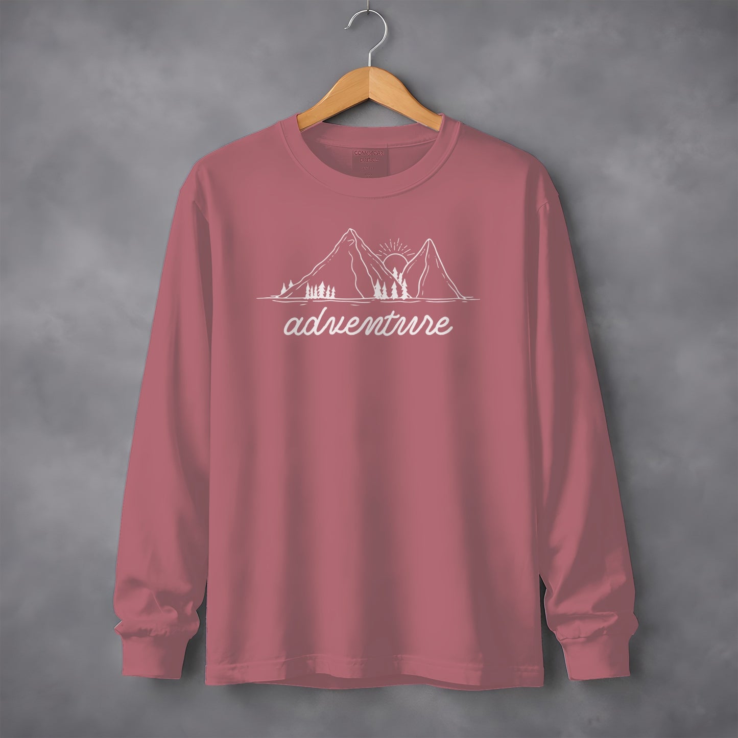 Adventure Awaits Mountains and Sunshine Graphic Long Sleeve T-Shirt Long Sleeve Tee - Outdoor & Adventure Collection - Mile Marker 16 Gear by Cloud 16 Clothing Co.