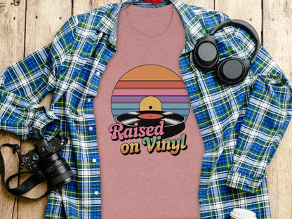 Raised on Vinyl Retro Music Lover Graphic Tee