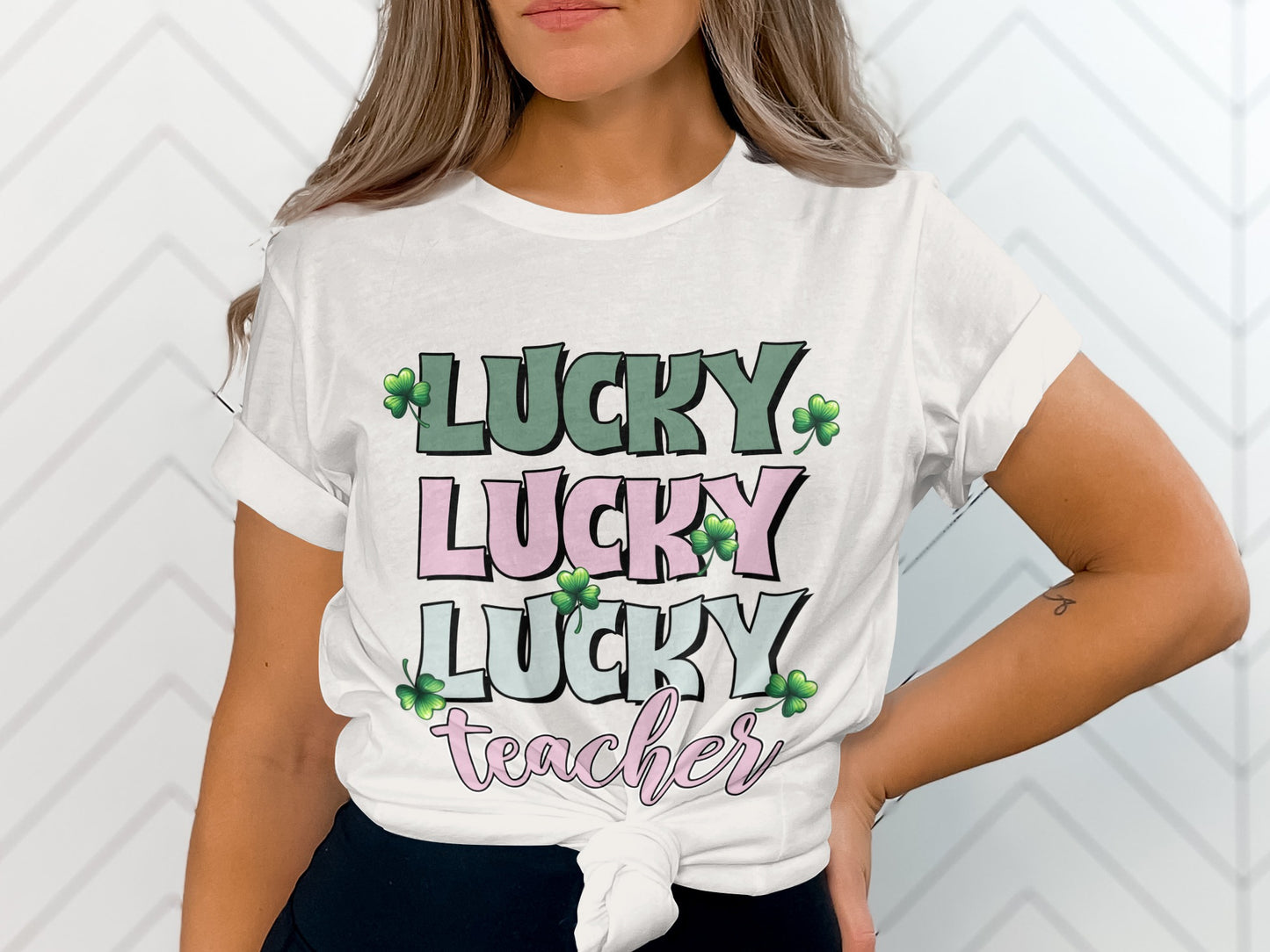 Lucky Lucky Lucky Teacher Printed Shirt