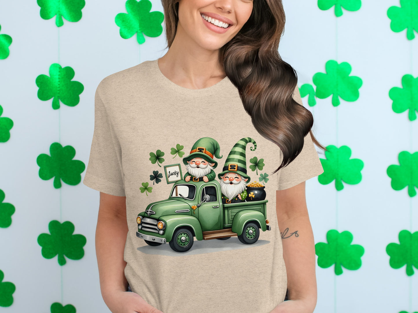 Lucky St. Patrick's Day Gnomes with Shamrocks Shirt