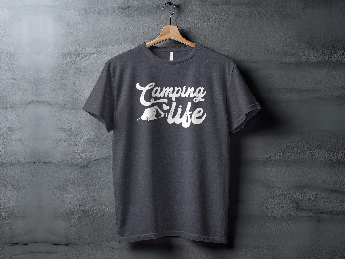Camping Is Life With Tent And Heart Design T-Shirt T-Shirt - Outdoor & Adventure Collection - Mile Marker 16 Gear by Cloud 16 Clothing Co.