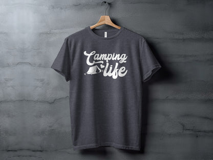 Camping Is Life With Tent And Heart Design T-Shirt T-Shirt - Outdoor & Adventure Collection - Mile Marker 16 Gear by Cloud 16 Clothing Co.