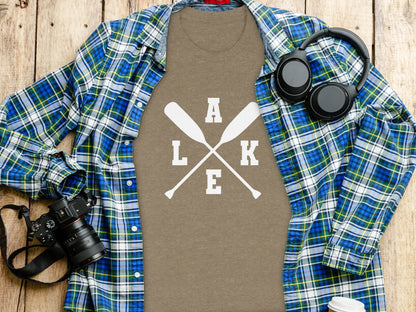 A Lake With Paddle Outdoors Adventure Summer Vacation T-Shirt T-Shirt - Outdoor & Adventure Collection - Mile Marker 16 Gear by Cloud 16 Clothing Co.