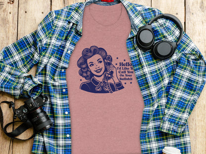 Funny Vintage Style Hello I'd Like To Call You T-Shirt