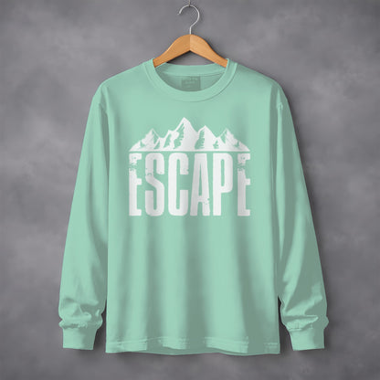 Escape Graphic Long Sleeve Tee Perfect for Outdoor Adventures