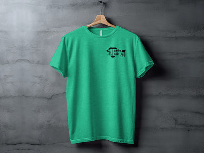 Green T-shirt with Table Talk Graphic Print Product