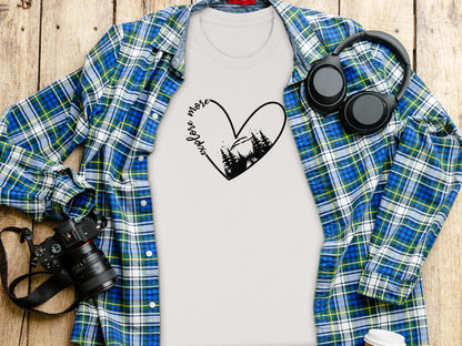 Explore More In Nature Heart Forest Camping T-Shirt T-Shirt - Outdoor & Adventure Collection - Mile Marker 16 Gear by Cloud 16 Clothing Co.