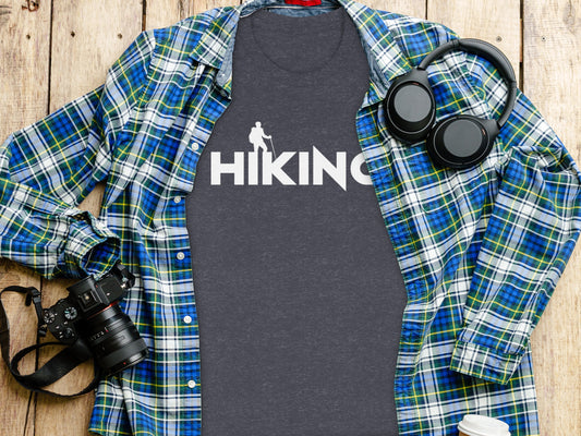 Hiking Above the Word Hiking Design Graphic T-Shirt T-Shirt - Outdoor & Adventure Collection - Mile Marker 16 Gear by Cloud 16 Clothing Co.