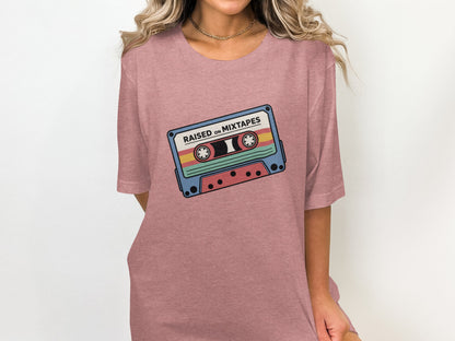 Raised on Mixtapes Graphic T-Shirt Retro Style Shirt