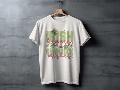 Irish Kisses and Shamrock Wishes Graphic T-shirt